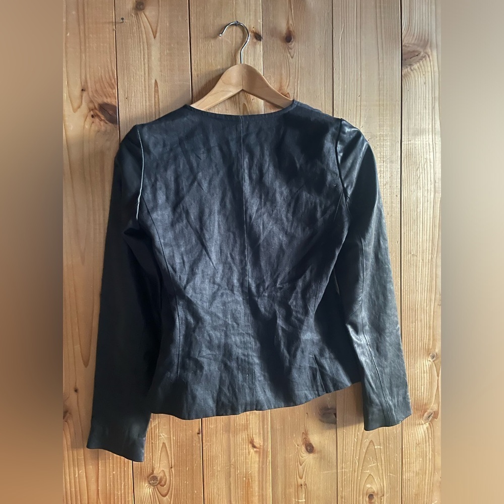 Vince Linen & Leather Jacket - Picture 11 of 13